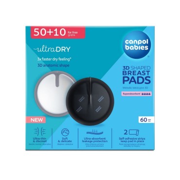 3D ultraabsorpční kojící vložky 60 ks – černé | Canpol Babies