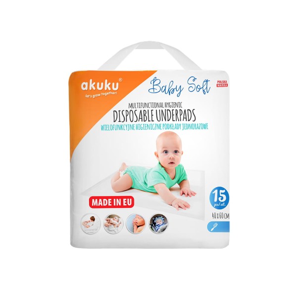 Hygienické podložky Baby Soft 60x40 15 ks. Akuku