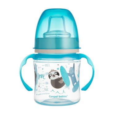 Naučný hrníček se silikonovým náustkem „Easy Start“  120 ml – Sweet Fun Modrý | Canpol