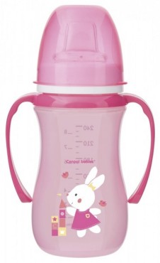 Tréninkový hrnek se silikonovým náustkem „Easy Start“  240 ml – Sweet Fun růžový | Canpol