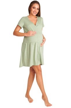 Těhotenská a kojící noční košile s rozepínáním Siena/ Šalvěj  - Dolce Sonno  