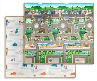 Skládací pěnová podložka Play City and Fields od Milly Mally