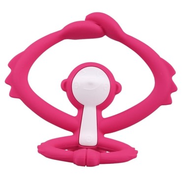 Kousátko, hračka pro kojence Opice tmavě růžová | Mombella  00812