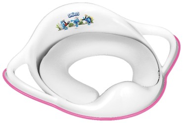 Měkká nástavba na toaletní sedátko pro děti Šmoulové bílá / růžová - Maltex