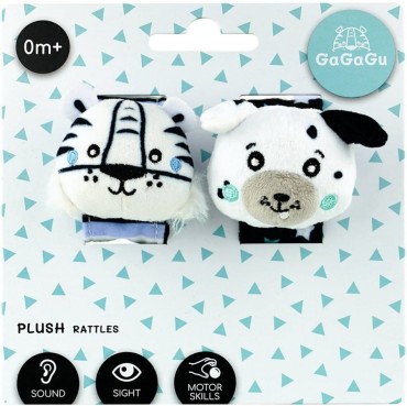 Plyšové chrastítka pro kojence Pes a tygr  | GAGAGU