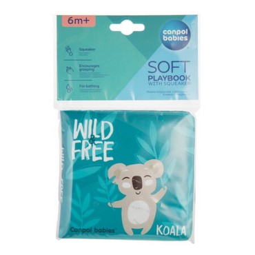 Měkká koupelová knížka s pískátkem Wild Animals Canpol