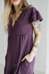 Těhotenské a kojicí noční košile s rozepínáním Arica/ Violet - Dolce Sonno